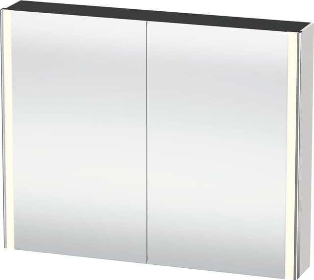 Duravit Universal-Spiegelschrank XSquare 100x80x15,5cm, graph matt, 2 Tür, LED