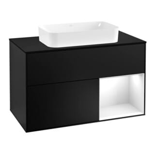 V&B Waschtischunterschrank Abdeckplatte bla m Finion 100x60,3cm, Rg re glo wh. Lac, bla m Lac