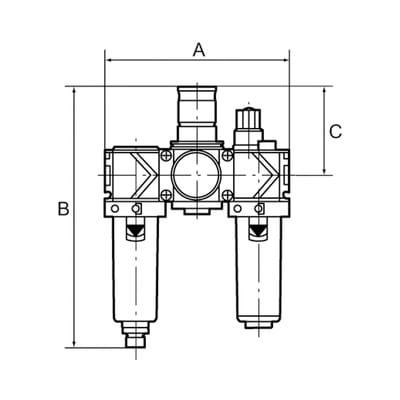 Riegler Wartungseinheit 3-tlg. »variobloc«, mit PC-Behälter, BG 1, G 3/8