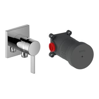 Keuco Fertigmontageset IXMO SOLO Pure UP-Brause-Einhebelmischer-Set, SA, eck., verchromt