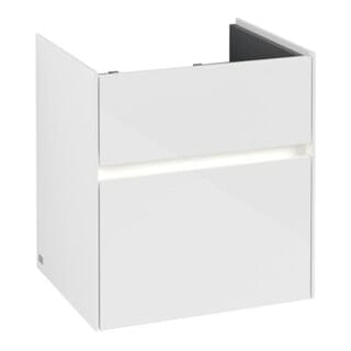V&B Waschtischunterschrank Collaro 51x54,6x41,4cm, WT mi, LED, glo wh.