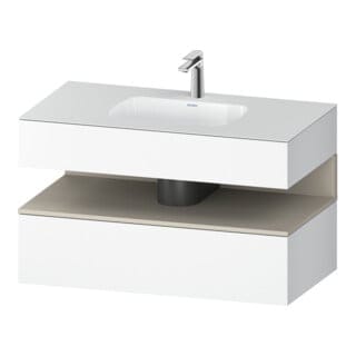 Duravit Einbauwaschtisch-Möbel-Set Qatego 100x55x60cm, T m/we ma, Konsolen-Waschtischunterbau