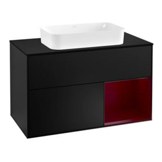 V&B Waschtischunterschrank Abdeckplatte bla m Finion 100x60,3cm, Reg re Peo, bla matt lacquer