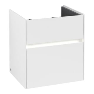 V&B Waschtischunterschrank Collaro 51x54,6x41,4cm, WT mi, LED, wh. ma