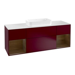V&B Waschtischunterschrank Abdeckplatte wh. m Finion 160x60cm, Reg Walnut Veneer, Peony Matt