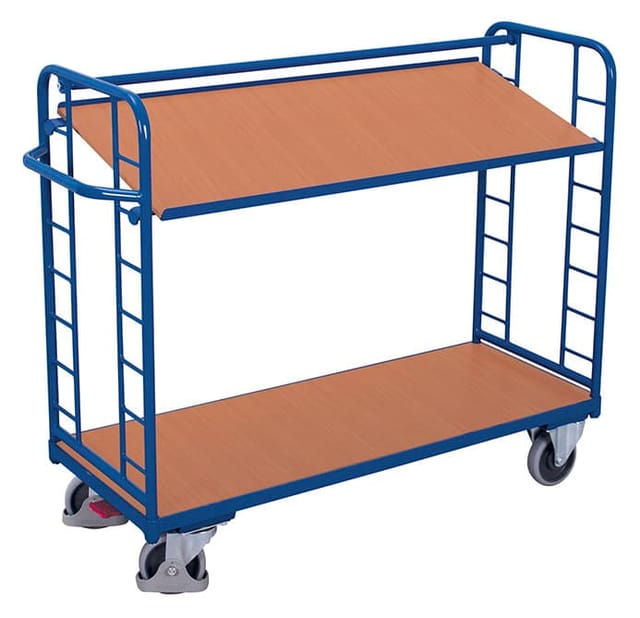 VARIOfit Etagenwagen mit 2 Holzböden 1.355 x 550 mm