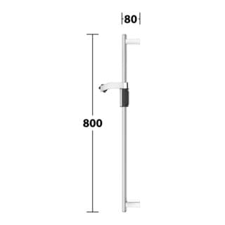 Keuco Brausestange AXESS 800mm, Alu silber-eloxiert/verchromt