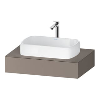 Duravit Konsole Qatego 80x55x17cm, Basalt matt, 1 Ausschnitt