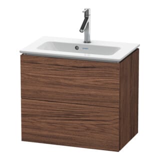 Duravit Waschtischunterschrank Compact L-Cube 62x39,1cm, Nussb dkl., 2 Schub., wandhängend