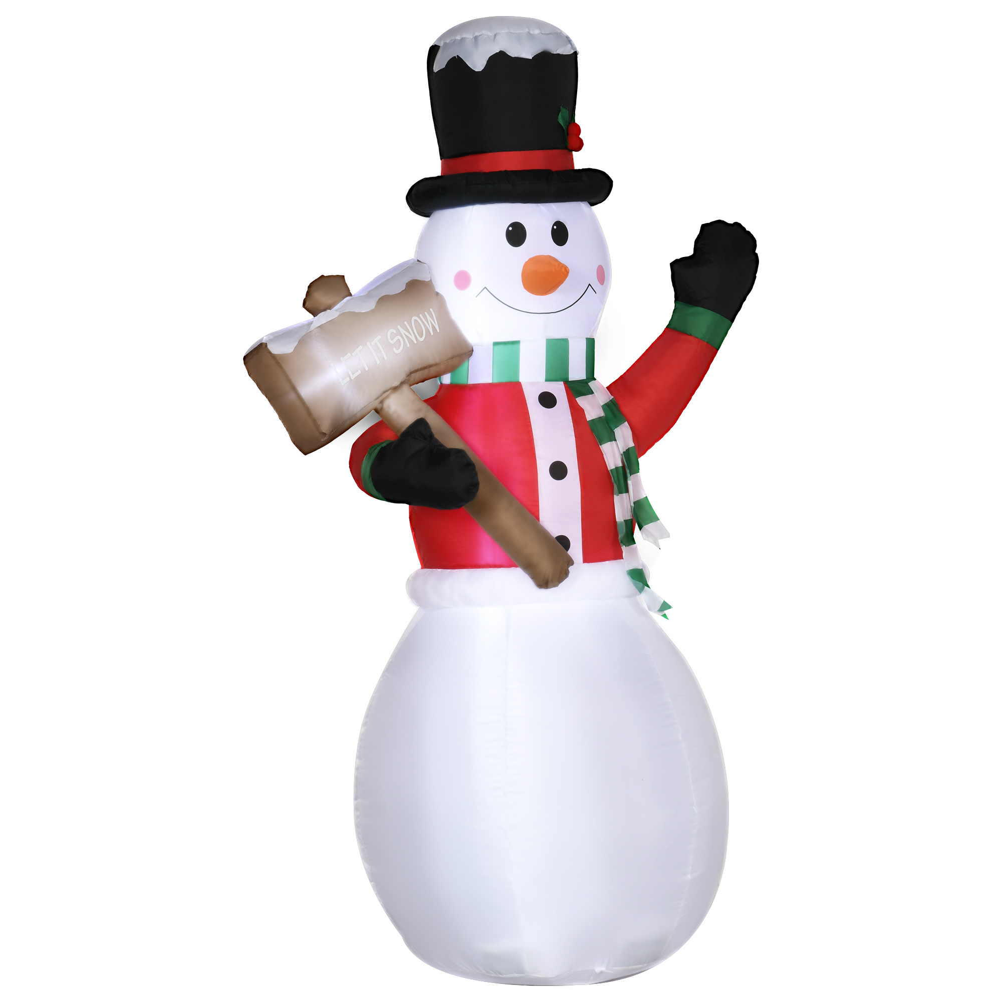 Aufblasbarer Schneemann, Outdoor Weihnachtsdekoration, 1,80 M, Santa Claus, Inkl. Gebläse, Mehrfarbig