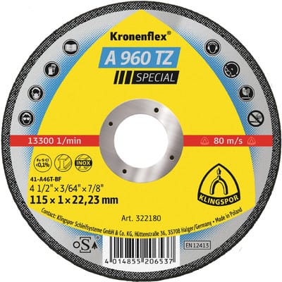 Klingspor A 960 TZ Trennscheiben, 115 x 1 x 22,23 mm gerade