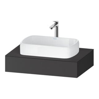 Duravit Konsole Qatego 80x55x17cm, Graphit matt, 1 Ausschnitt