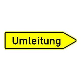 Vkz.454-20, 1250x350mm Umleitung Rechtsweisend Ral-gütezeichen Folie Ra1