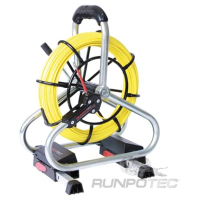 Runpotec Kabeleinziehband-Glasfaser-mit Stahlhaspel, Bandlänge: 80m