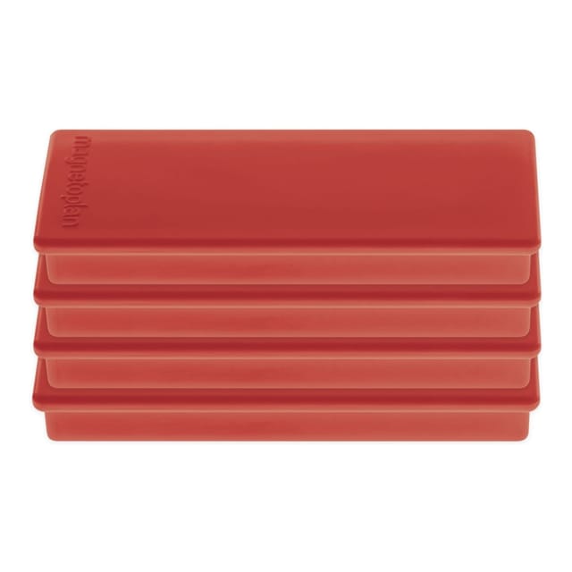 Magnetoplan Rechteckmagnet auf Blisterkarte, 4 Stück, rot