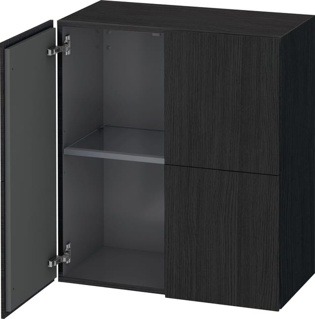 Duravit Halbhochschrank L-Cube 70x36,3x80cm, 2 Türen, Eiche schwarz