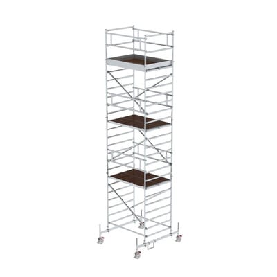 MUNK Rollgerüst 1,35 x 1,80 m mit Fahrbalken und Doppel-Plattform, Plattformhöhe 6,45 m