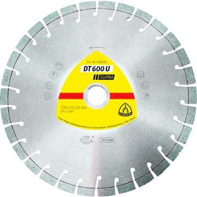 Klingspor DT 600 U Diamanttrennscheiben 100 x 2,4 x 16 mm 11 Segmente 20 x 2,4 x 9 mm Kurzverzahnung