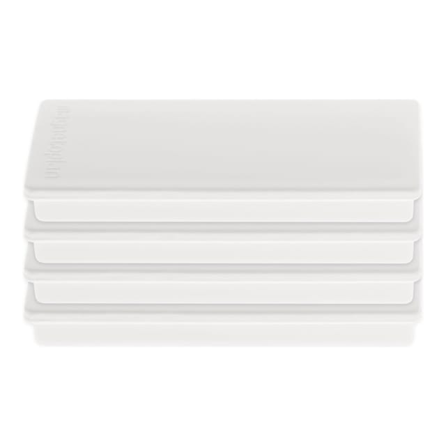 Magnetoplan Rechteckmagnet auf Blisterkarte, 4 Stück, weiß