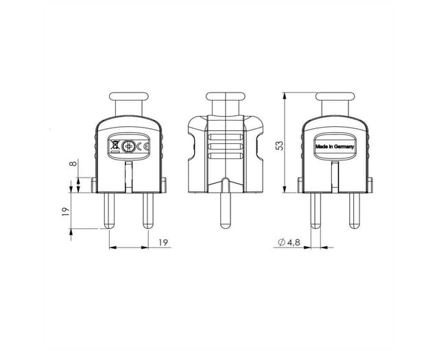Bachmann Schutzkontakt-Stecker sw, Zentral 910.170
