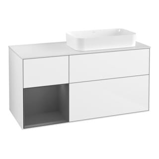 V&B Waschtischunterschrank Finion 120x60 cm, Rg li Anthrac. m, glo wh. Lac