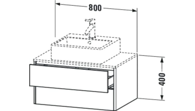 Duravit Waschtischunterschrank XSquare 80x54,8cm, No w m, f Kons., 2 La, wandhängend