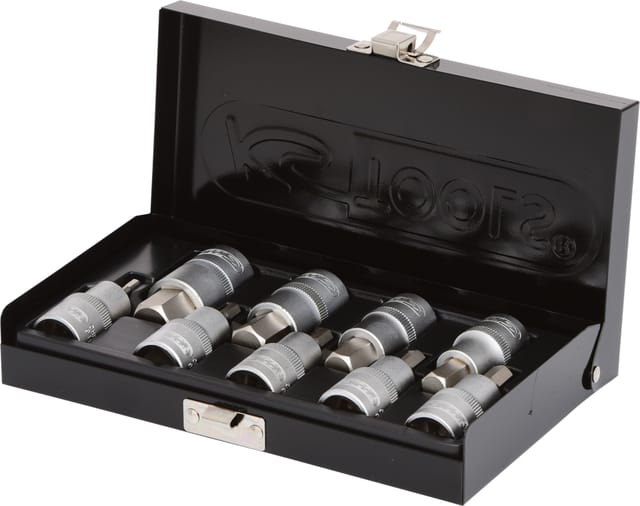 KS Tools 1/2" Bit-Stecknuss-Satz Innensechskant, kurz, 9-teilig