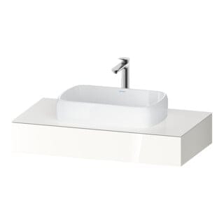 Duravit Konsole Qatego 100x55x17cm, we Hochglanz, 1 Ausschnitt