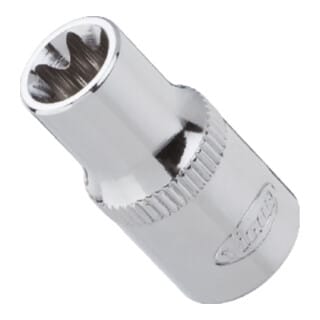 VIGOR Innenvierkant Antrieb 6,3 = 1/4 Zoll TX Steckschlüssel-Einsatz Außen TX Profil V2185 Vierkant hohl 6,3 mm (1/4 Zoll) Außen TX Profil E4 Gesamtlänge: 24.8 mm