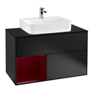 V&B Waschtischunterschrank Wandbeleuchtung Finion 100, Pl bla m, Reg li Peo, bla m Lac