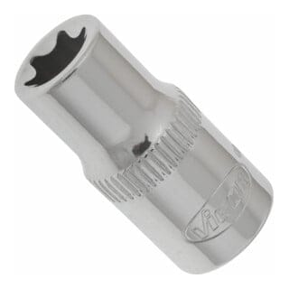 VIGOR Innenvierkant Antrieb 6,3 = 1/4 Zoll TX Steckschlüssel-Einsatz Außen TX Profil V2722 Vierkant hohl 6,3 mm (1/4 Zoll) Außen TX Profil E10 Gesamtlänge: 24.8 mm