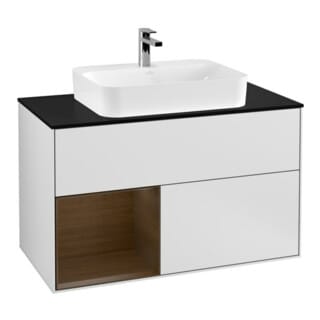 V&B Waschtischunterschrank Wandbeleuchtung Finion 100, Pl bla m, Reg li wal ven, wh. m Lac