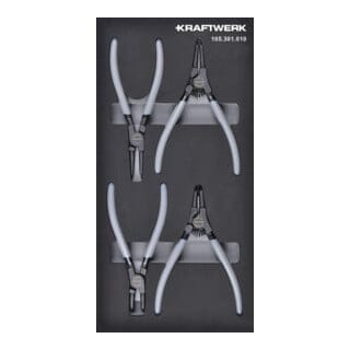 Kraftwerk Sicherungsringzangen 4-tlg. 20x40 Einlage