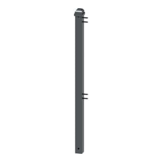 Schake Stadtzaun, Endpfosten + Zierkopf, Vierkantrohr 70x70mm + Stahlkappe, beschichtet, Höhe 1000mm über Flur, zum einbetonieren, 2 Verbindungslaschen