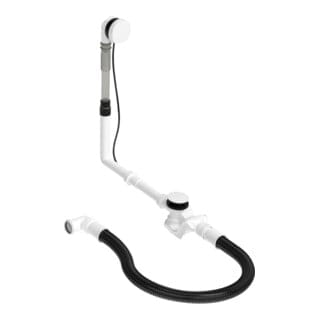 Duravit Ab-/Überlaufgarnitur Quadroval d 5,2cm, m flex. Ablaufschlauch, weiß