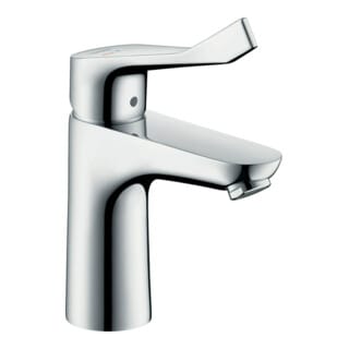 hansgrohe Waschtisch-Einhebelmischer Care 100 Focus CoolSt m ex. lang. Komf.Griff, o. Abl.garn, chr
