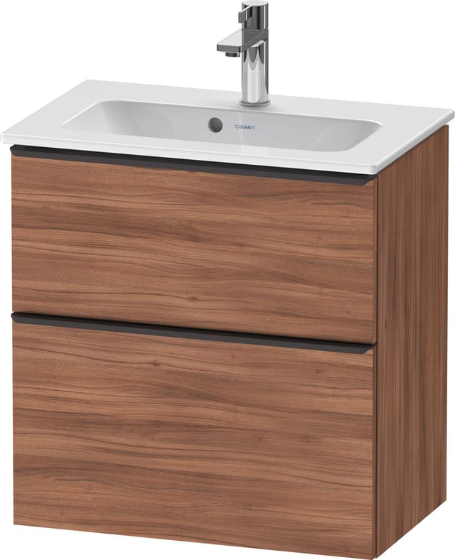 Duravit Waschtischunterschrank D-Neo Compact 61x37,2, sw/Nuss N, 1 Kast, 1 A, wandhängend