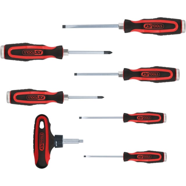 KS Tools ERGOTORQUEmax Schlagkappen-Schraubendreher-Satz, 7-teilig