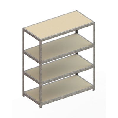 Meta Weitspannregal Speed Rack 1970 x 1700 x 800 mm verzinkt + 4 Fachebenen + Spanplatten