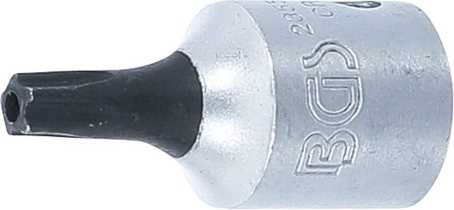 BGS Bit-Einsatz Antrieb Innenvierkant 6,3 mm (1/4") TS-Profil (für TX Plus) mit Bohrung TS20