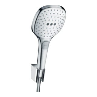 hansgrohe Halter Raindance Sel. E 120 120mm Kopf, 3jet, 1600mm Schlauch, we/vc
