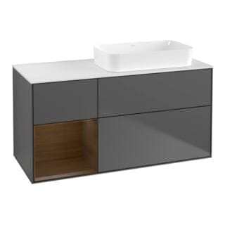 V&B Waschtischunterschrank Finion 120x60 cm, Reg li wal ven, Anthrac. matt