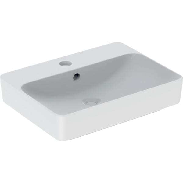 Geberit Aufsatzwaschtisch VariForm w K-T., 60x45cm, m HLB, m ÜL, recht.