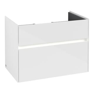 V&B Waschtischunterschrank Collaro 75,4x54,6x44,4cm, WT mi, LED, glo wh.