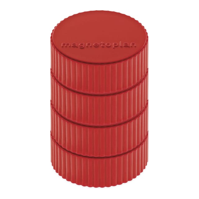 Magnetoplan Magnet Discofix Magnum auf Blisterkarte, 4 Stück, rot