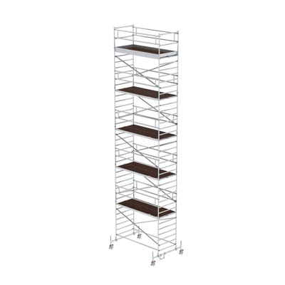 MUNK Rollgerüst 1,35 x 3,0 m mit Fahrbalken und Doppel-Plattform, Plattformhöhe 10,45 m