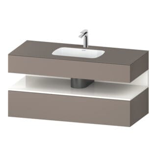 Duravit Einbauwaschtisch-Möbel-Set Qatego 120x55x60cm, we hg/b ma, Konsolen-Waschtischunterbau