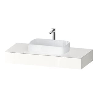 Duravit Konsole Qatego 120x55x17cm, we Hochglanz, 1 Ausschnitt