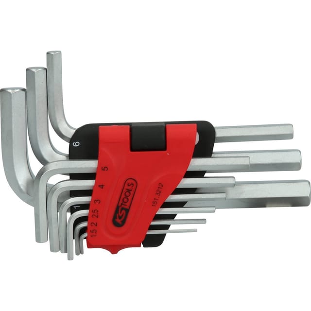 KS Tools Innensechskant-Winkelstiftschlüssel-Satz, im Klapphalter,9-tlg.1,5-10mm
