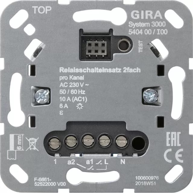 Gira Relaisschalteinsatz 2fach S3000 540400